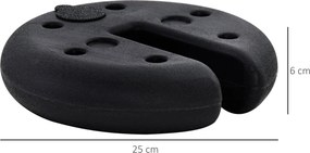 Conjunto de 4 Pesos para Pérgola Recarregável Água Areia Cimento Base