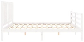 Estrutura cama Super King Size c/ cabeceira madeira branco