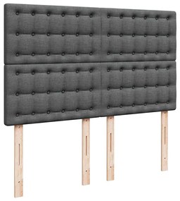 Cama com molas/colchão 140x200 cm tecido cinzento-escuro