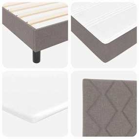 Cama Box com Colchão – Taupe, 140 x 200 cm, Tecido