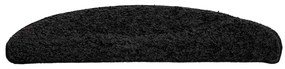 Tapetes de escada 30 pcs 56x17x3 cm preto