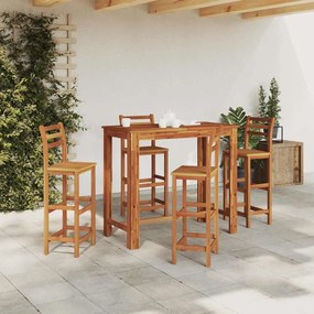 vidaXL Mesa de bar em madeira de acácia maciça 120x60x105 cm