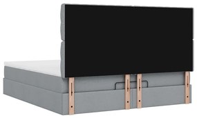 Estrutura de cama otomana com colchão 180x200 cm cinzento claro