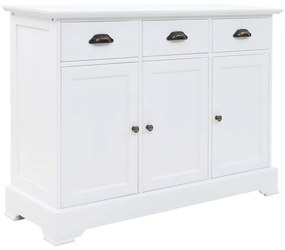 vidaXL Aparador com 3 portas em MDF e madeira de pinho 105x35x77,5 cm
