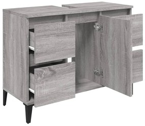 Móvel p/ lavatório 80x33x60 cm derivados madeira cinza sonoma