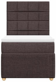 Cama com molas/colchão 80x200 cm tecido castanho-escuro