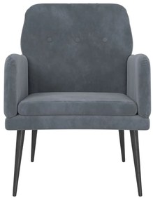 Cadeira c/ apoio de braços 62x79x79 cm veludo cinzento-escuro