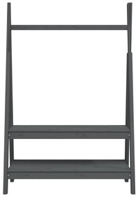 Suporte para roupas 100x45,5x150 cm madeira pinho maciça cinza