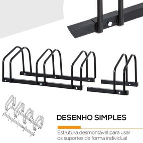 HOMCOM Estacionamento para 4 Bicicletas Suporte de Aço para Estacionar