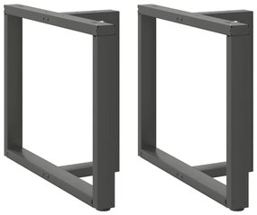 vidaXL Pés para mesa de jantar em forma de T, 2 peças, antracite, 100x35x(72-73) cm, aço