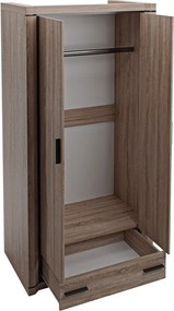 Roupeiro Lorelie 118, Trufa carvalho, 192x97x58cm, 83 kg, Portas para roupeiro: Com dobradiças