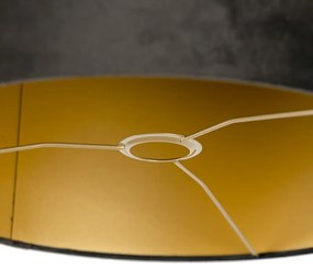 Abajur veludo preto 40/40/40 com interior dourado