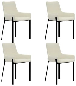 vidaXL Cadeiras de jantar 4 pcs tecido cor creme