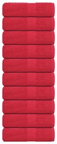 Toalhas de mãos 10 pcs 30x30 cm 360 g/m2 100% algodão vermelho