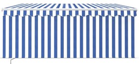 Toldo retrátil manual com estore 3x2,5 m azul e branco
