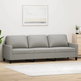 Sofá de 3 lugares 210 cm tecido cinza-claro