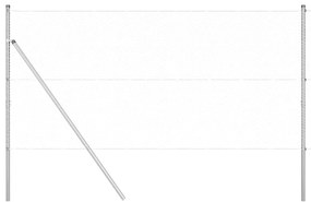 Conjunto de Cercas Conjunto de 2 Aço Galvanizado 25 m Durável
