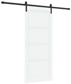Porta Deslizante com Conjunto de Ferragens Branca 86x198,5 cm de Madei