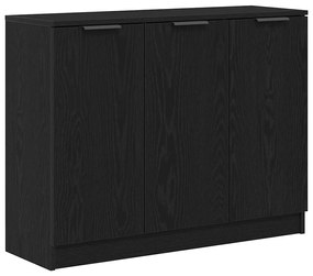 buffet vidaXL Preto Carvalho 90,5x30x70 cm Madeira Engenharia