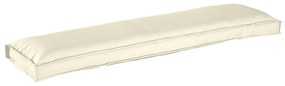 vidaXL Almofada de palete para banco Creme 150 x 40 x 8 cm