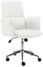vidaXL Cadeira de escritório em couro artificial branco