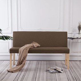 vidaXL Banco 139,5 cm poliéster castanho