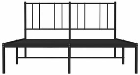 Estrutura de cama com cabeceira 135x190 cm metal preto