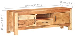 Móvel de TV 116x30x40 cm madeira de acácia maciça
