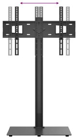 Suporte de canto para TV 32-65 polegadas c/ 1 prateleira preto