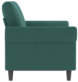 Sofá de 2 lugares 120 cm veludo verde-escuro