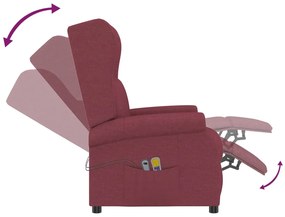 Poltrona elevatória de massagens tecido vermelho tinto