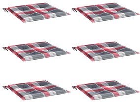 Almofadões cadeiras jardim 6pcs tecido oxford xadrez vermelho