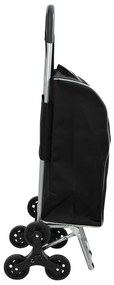 Carrinho de Compras vidaXL com Escada Preto 38 L