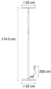 Candeeiro de pé moderno preto com LED regulável RGB com controlo remoto - Sjors Moderno