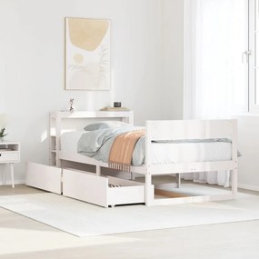 vidaXL Cama sem colchão 90x190 cm madeira de pinho maciça branco