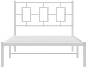 Estrutura de cama com cabeceira 100x200 cm metal branco