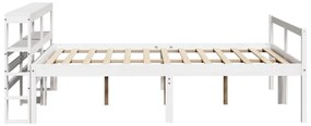Cama para idosos com cabeceira 150x200 cm pinho maciço branco
