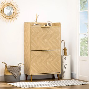 Sapateira, Armário para sapatos com 2 portas basculantes – 70 x 30 x 120 cm