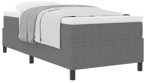 Cama Box Spring com Colchão - Cinza Claro, Solteiro, Tecido de Corduro
