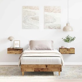 vidaXL Estrutura de cama sem colchão 90x200 cm madeira velha