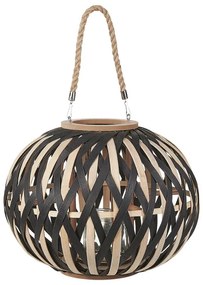 Lanterna de bambu cor natural e preto 37 cm BESAH Beliani
