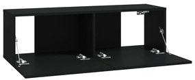 Conjunto móveis de TV 6 pcs madeira processada preto
