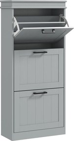 HOMCOM Móvel para sapatos, armário para sapatos 3 portas basculantes 15 pares, prateleiras ajustáveis, 54 x 24 x 117,5 cm, cinza | Aosom Portugal