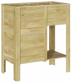 Cama Elevada de Jardim com Armazenamento 85x46x96 cm - Madeira Tratada