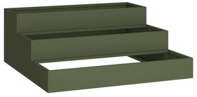 Vaso de Jardim  3 Andares 90x90x35 cm Verde Oliva Aço