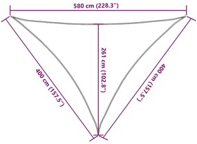 Para-sol estilo vela 160 g/m² 4x4x5,8 m PEAD cinza-acastanhado