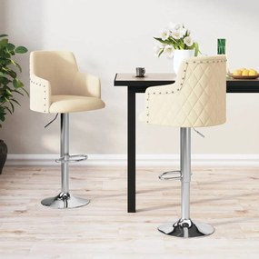 vidaXL Bancos de bar 2 pcs tecido cor creme