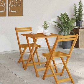 Mesa de Jardim Dobrável Quadrada 60 x 60 x 72 cm em Madeira Sólida de