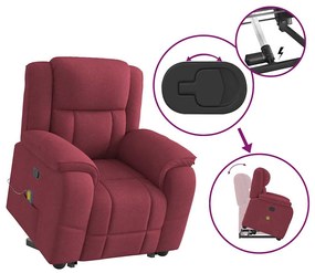 Poltrona de massagens reclin. elevatória tecido vermelho tinto