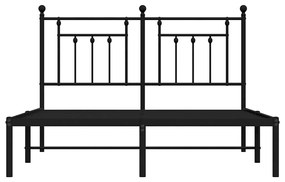Estrutura de cama em metal com cabeceira 150x200 cm preto